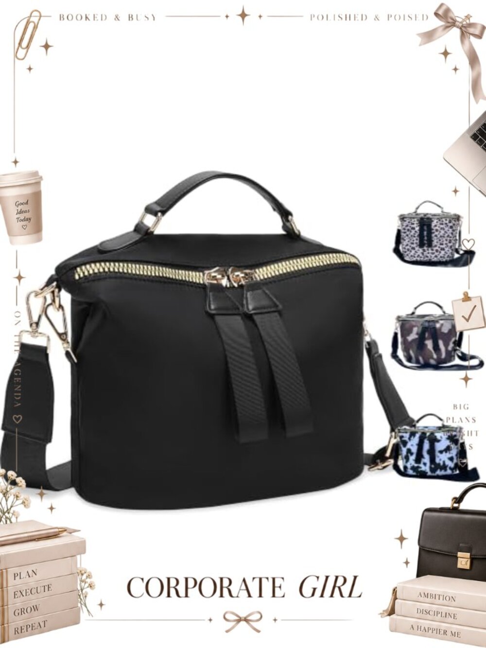 Canvas Crossbody Bag Lightweight Shoulder Purse Detachable Strap